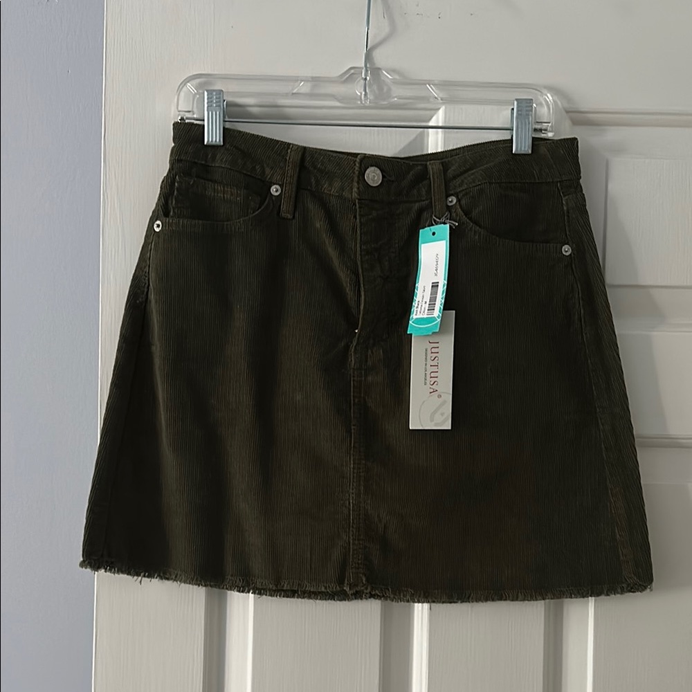 Just USA Women's Dark Green A-Line Skirt